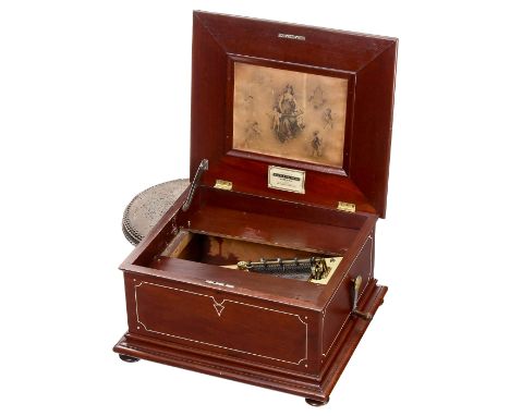Plattenspieldose Regina, um 1900Hersteller: The Regina Music Box Company, Rahway, NJ, USA. Für 39,8cm-Blechplatten, 78 Töne i