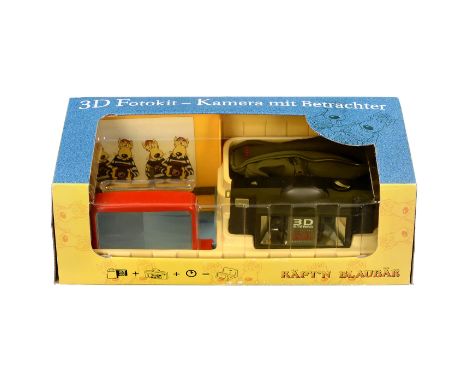 Stereokamera "Käpt’n Blaubär" von Loreo, 1990Loreo Asia Ltd, Hongkong. Stereokamera "nur für Kinder über 8 Jahre" für 35mm-Fi