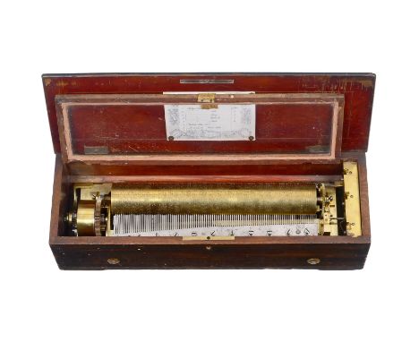 Walzenspieldose von Lecoultre Frères, um 1860 Nr. 35177, spielt "The Royal Quadrille" von Jullien in fünf Teilen und drei wei