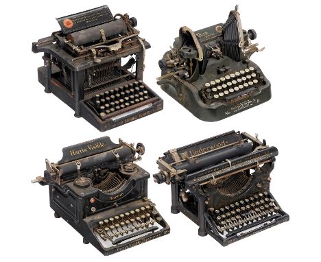 4 amerikanische Schreibmaschinen1) "Remington Standard No. 2", 1890, Serien-Nr. 43427, amerikanische Unteranschlagmaschine. F