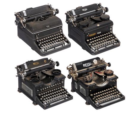 4 Royal-Schreibmaschinen1) "Royal No. 10", 1922, Serien-Nr. X 671027, 4 geschliffene Glaspaneele, funktioniert, müßte gereini