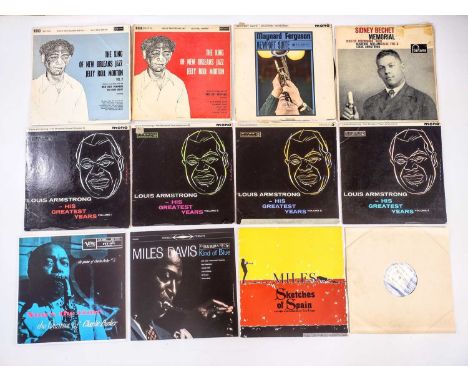 JAZZ and NEW ORLEANS JAZZ. Twelve 12" vinyl albums. MILES DAVIS. 'Sketches of Spain,' CBS 32023, repair to sleeve, lacks inne