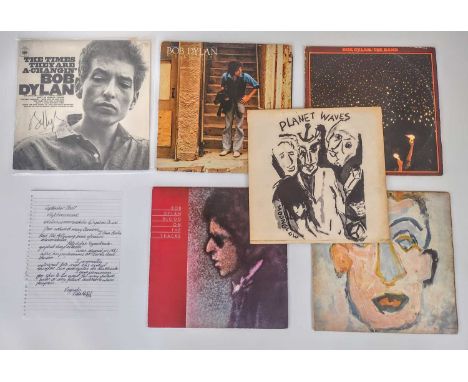 BOB DYLAN. A reportedly signed LP and five others. 'The Times They Are A-Changing,' signature by marker to front cover, repor