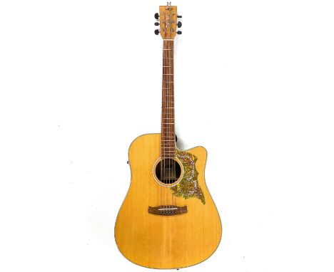 A 'Tanglewood' DBT DCE OV electro acoustic guitar. Finish: natural, S/N KU150XXX781, includes a hard case.There are no signs 