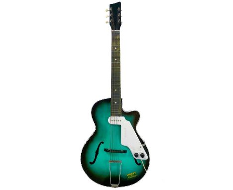 An early 1960s 'Rosetti/Egmond' Lucky Seven semi acoustic archtop guitar. Finish: green burst, includes the original 'Royal' 