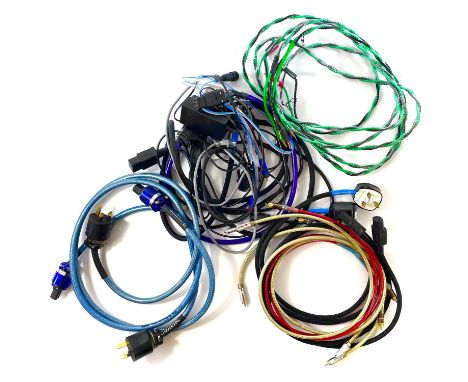 Two 'Isotek' 24ct gold power connector cables. With an assortment of power and speaker cables.There are no condition issues. 