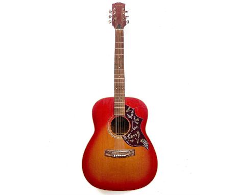 A 1973 'Landola' H6 Hummingbird acoustic guitar. Finish: cherry sunburst, made in Finland, S/N 33XX08.