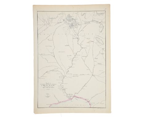 AN ANTIQUE PRINTED MAP BY E. WELLER, London c. 1860. MAP OF THE COUNTRY BETWEEN PE-KING &amp; THE GULF OF PE-CHILI. Lithograp