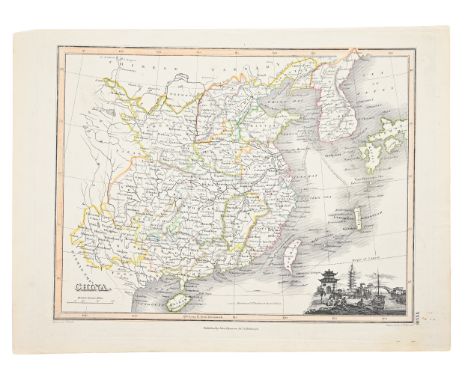 AN ANTIQUE PRINTED MAP 'CHINA' BY J. WYLD / J. THOMSON, London 1825. Copperplate Original colour. An attractive nineteenth-ce