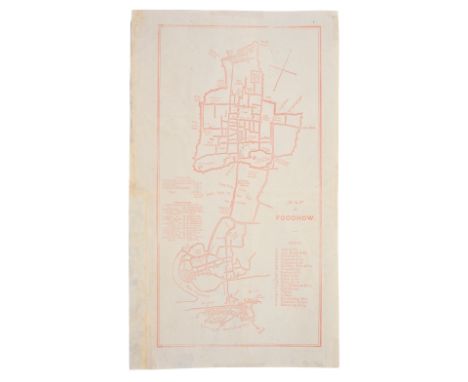 AN ANTIQUE PRINTED MAP BY W. F. MAYERS, London / Hong Kong 1867. MAP OF FOOCHOW. Lithograph uncoloured. William Frederick May