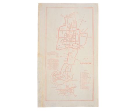 AN ANTIQUE PRINTED MAP BY W. F. MAYERS, London / Hong Kong 1867. MAP OF FOOCHOW. Lithograph uncoloured. William Frederick May