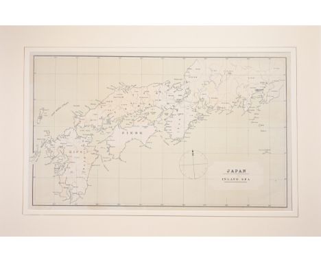 AN ANTIQUE PRINTED MAP 'JAPAN INLAND SEA' London C.1870-; Lithograph Original colour. A finely produced map of southern Japan