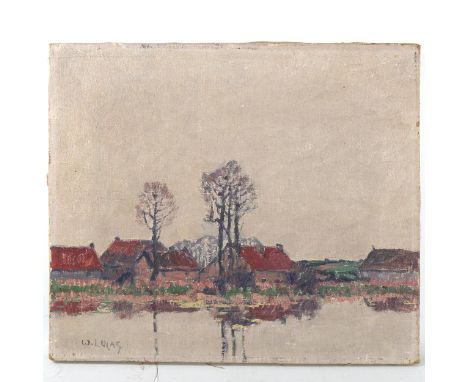 Wilhelm Lucas (1884 - 1918), oil on canvas, circa 1900, lake scene, signed, 37cm x 44cm, unframedUntouched condition, no canv