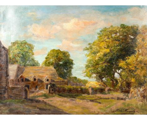 Robert Fowler (Scottish 1853 - 1926), oil on canvas, rural scene, signed, 40cm x 56cm, unframedSeveral patch repairs with spo