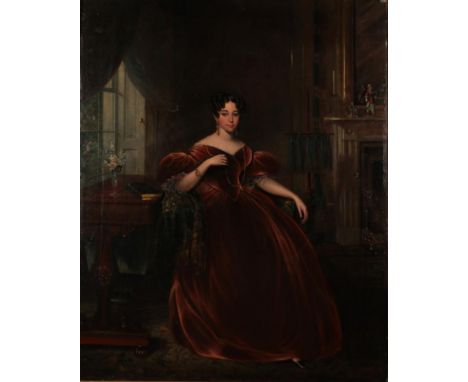 John Bridges (fl.1818-1854) Portrait of a Lady thought to be Mrs Blakemore Oil on canvas, 63cm by 50.5cm 
