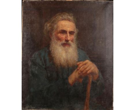 Attributed to Sir Hubert von Herkomer (1849-1914) Portrait of a gentleman Oil on canvas, 76cm by 63cm  