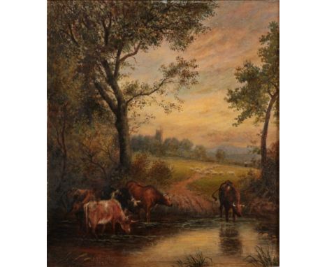 J Hardy (19th century)  Newstead Abbey by the light of the moon Signed and dated (18)78, oil on canvas; together with a compa