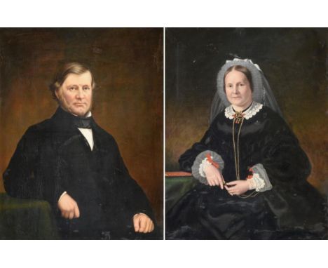 William Scott (1797-1862) Portrait of Henry Tunstill, founder of Briarfield Mill Oil on canvas, together with a portrait of E