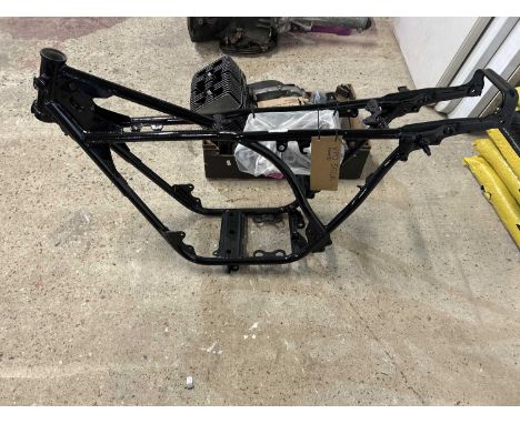 A unrestored 1972 Yamaha R5 350, sand blasted and powder coated frame, Reg VPO 504K matching frame and engine numbers with V5