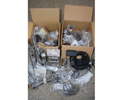 Mixed box of various Harley Davidson motorcycle parts