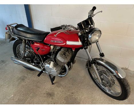 A restored 1970 Kawasaki H1 500 triple Reg EVG934H, US import matching frame and engine numbers with V5C