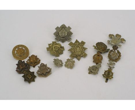 Various hat badges (104 in total)as follows;DUKE OF WELLINGTONS REGIMENT (4)DERBYSHIRE HOME GAURD (1)DORSET REGIMENT (7)SHOUL