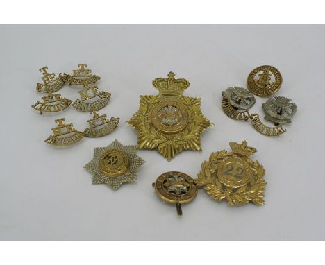 A large quantity of military badges (74 in total)as follows: ARMY PAY CORPS (1)ARGYLE AND SUTHERLANDERS (1)ARMY REMOUNT SERVI