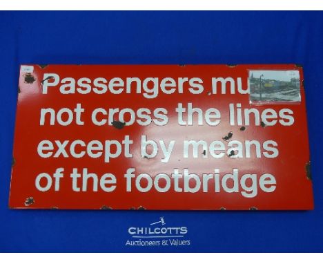 A British Railways 1970's enamel Trespass Sign, Ex Exeter St. David's