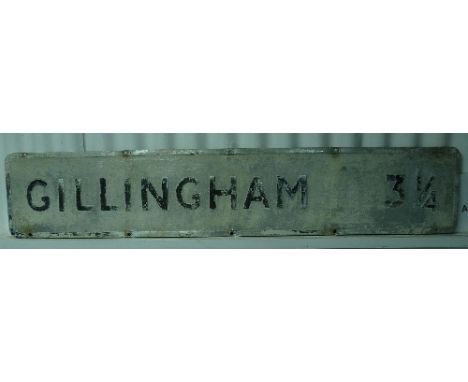 A Vintage Gillingham (Dorset) Road Sign. 