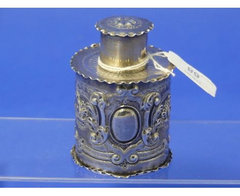 A late Victorian silver Tea Caddy, by Josiah Williams &amp; Co., hallmarked London, 1896,of circular form with wavy cut edges