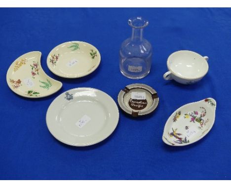 Canadian Pacific Railway Interest; A Royal Worcester Oval dish, together with matching kidney dish and bowl by Ridgeway Potte