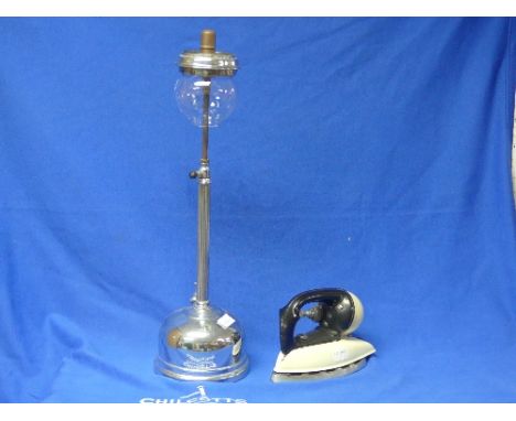 A 1930's Tilley TL11 Table Lamp, the chromed version of the TL10 with production ceasing in 1946 and a model DN250 Domestic I