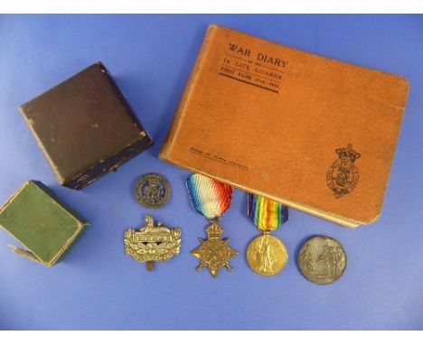 A W.W.1 pair of medals, awarded to 5641 Pte R. Churchill 6/Dns, comprising 1914 Star and Victory medals, together with War Di