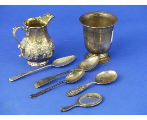A Victorian silver Cream Jug, by Edward &amp; John Barnard, hallmarked London, 1861, of baluster form, chased with scrolling 