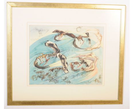 A contemporary 20th Century framed and glazed art print titled 'Dalinean Prophecy' by&nbsp;Salvador Dali. Signed to print and