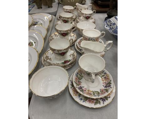 A QUANTITY PARAGON 'COUNTRY LANE' CUPS, SAUCERS AND SIDE PLATES PLUS PARAGON CUPS, SAUCERS, SIDE PLATES, BOWLS AND JUGS 
