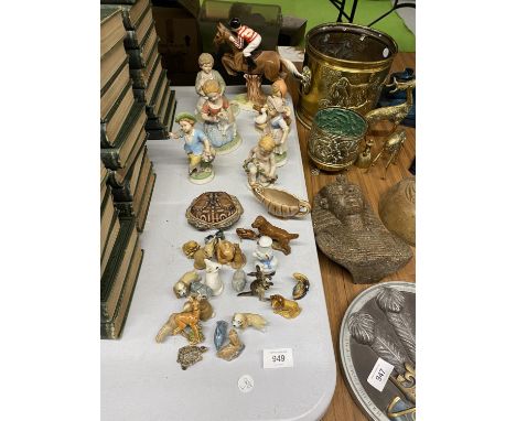 A COLLECTION OF WHIMSIES TOGETHER WITH CERAMIC FIGURES 