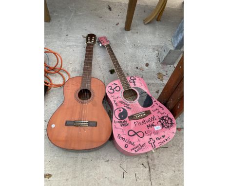 A RIKTER ACOUSTIC GUITAR AND A FURTHER YAMAHA ACOUSTIC GUITAR 