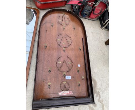 A VINTAGE WOODEN BAGATELLE GAME 