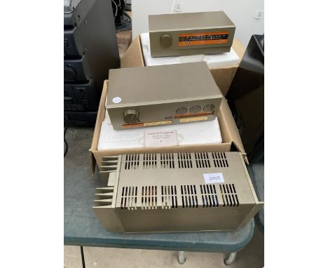 AN ASSORTMENT OF STEREO ITEMS TO INCLUDE A QUAD 303 AMPLIFIER, QUAD 33 TUNER AND A QUAD FM 3 TUNER ETC 