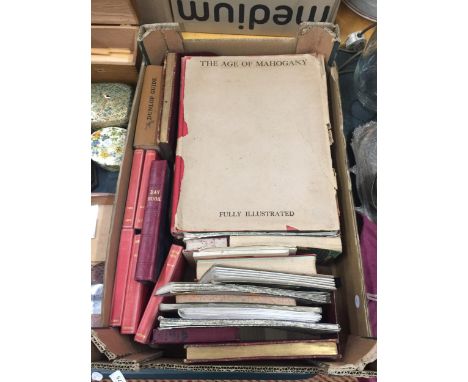 A COLLECTION OF EARLY 20TH CENTURY FURNITURE BOOKS TO INCLUDE THE AGE OF MAHOGANY, THE AGE OF WALNUT, THE AGE OF SATINWOOD AN