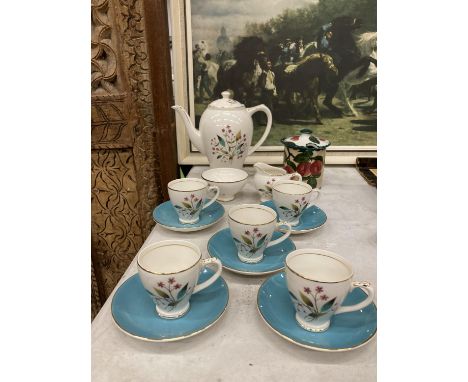 A RETRO MID CENTURY EMPIRE 'CRANSTON' COFFEE SET TO INCLUDE A COFFEE POT, SUGAR BOWL, CREAM JUG, CUPS AND SAUCERS PLUS A WEMY