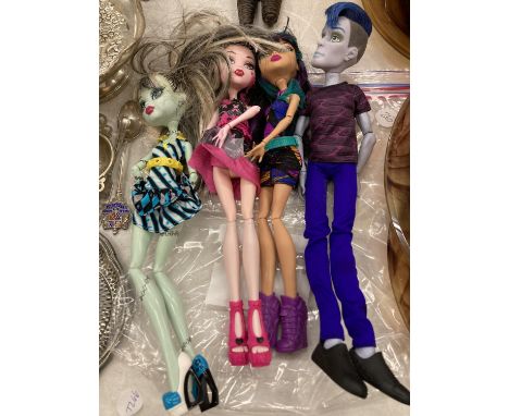 FOUR MATTEL GOTHIC STYLE DOLLS 