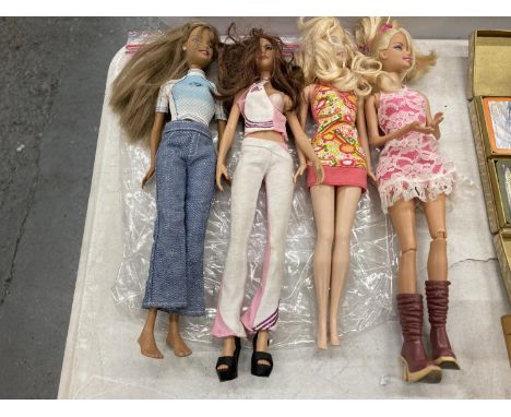 FOUR MATTEL FASHION DOLLS 