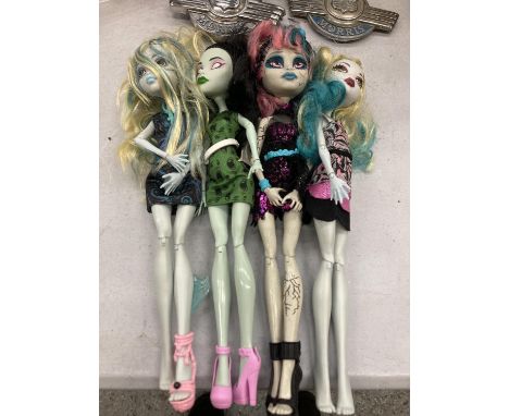 FOUR GOTHIC STYLE MATTEL DOLLS 
