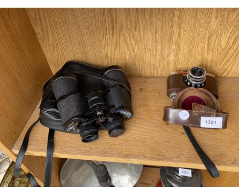 A VINTAGE PAL JR CAMERA AND A PAIR OF TASCO ZIP BINOCULARS 