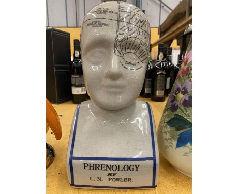 AN L.N FOWLER CERAMIC PHRENOLOGY HEAD 
