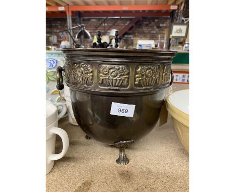 AN ARTS &amp; CRAFTS BRASS PLANTER 