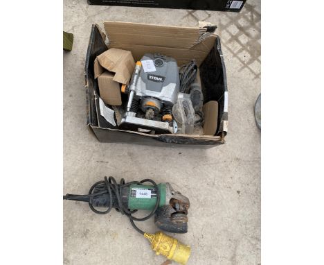 A TITAN ELECTRIC ROUTER AND AN HITAHCI 110V ANGLE GRINDER 