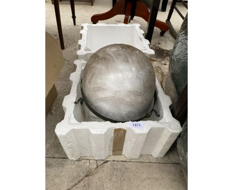 A LARGE GLASS DOMED LIGHT FITTING 